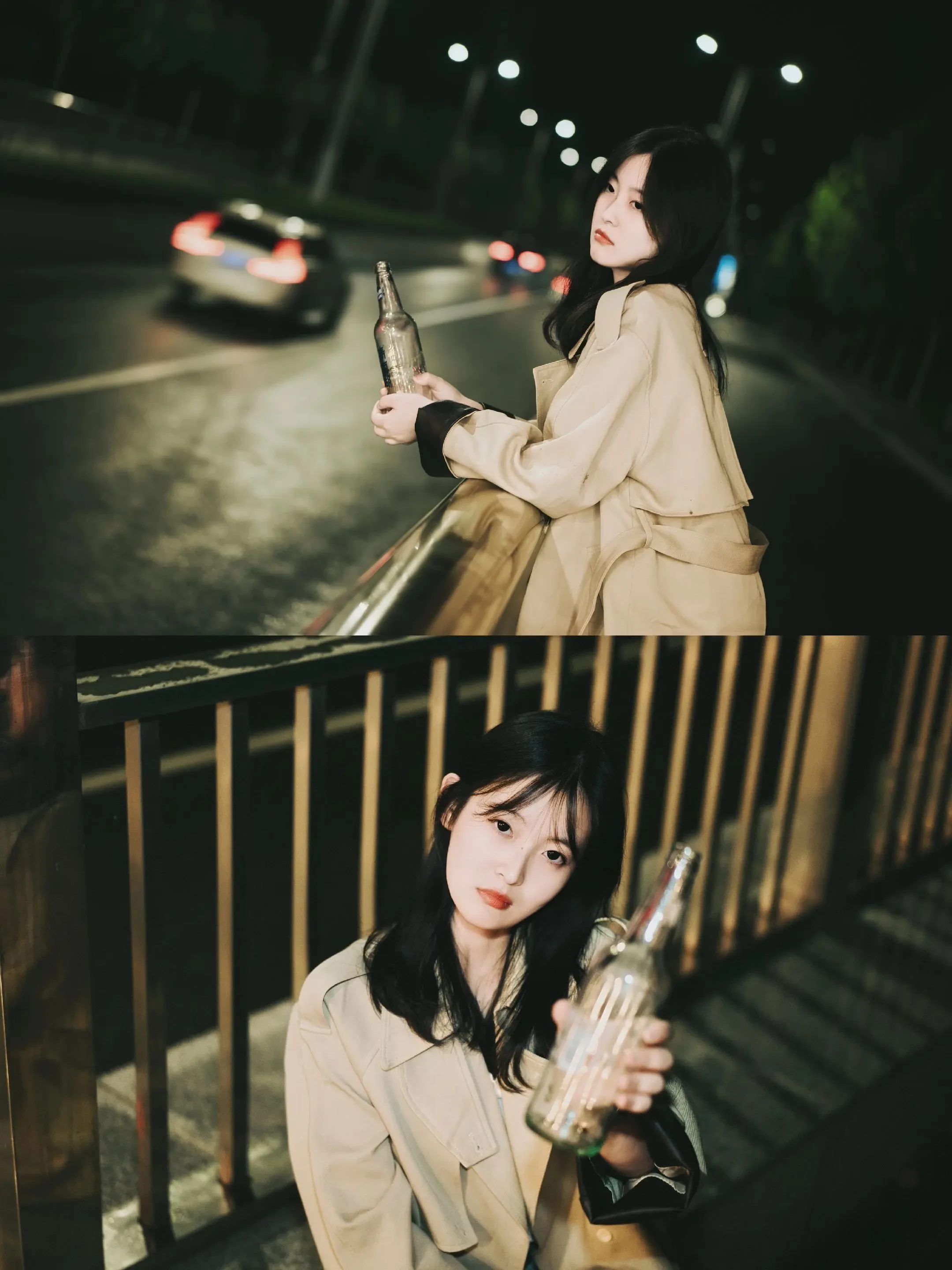 雨夜，隧道，啤酒和镜头的邂逅 。夜幕下的