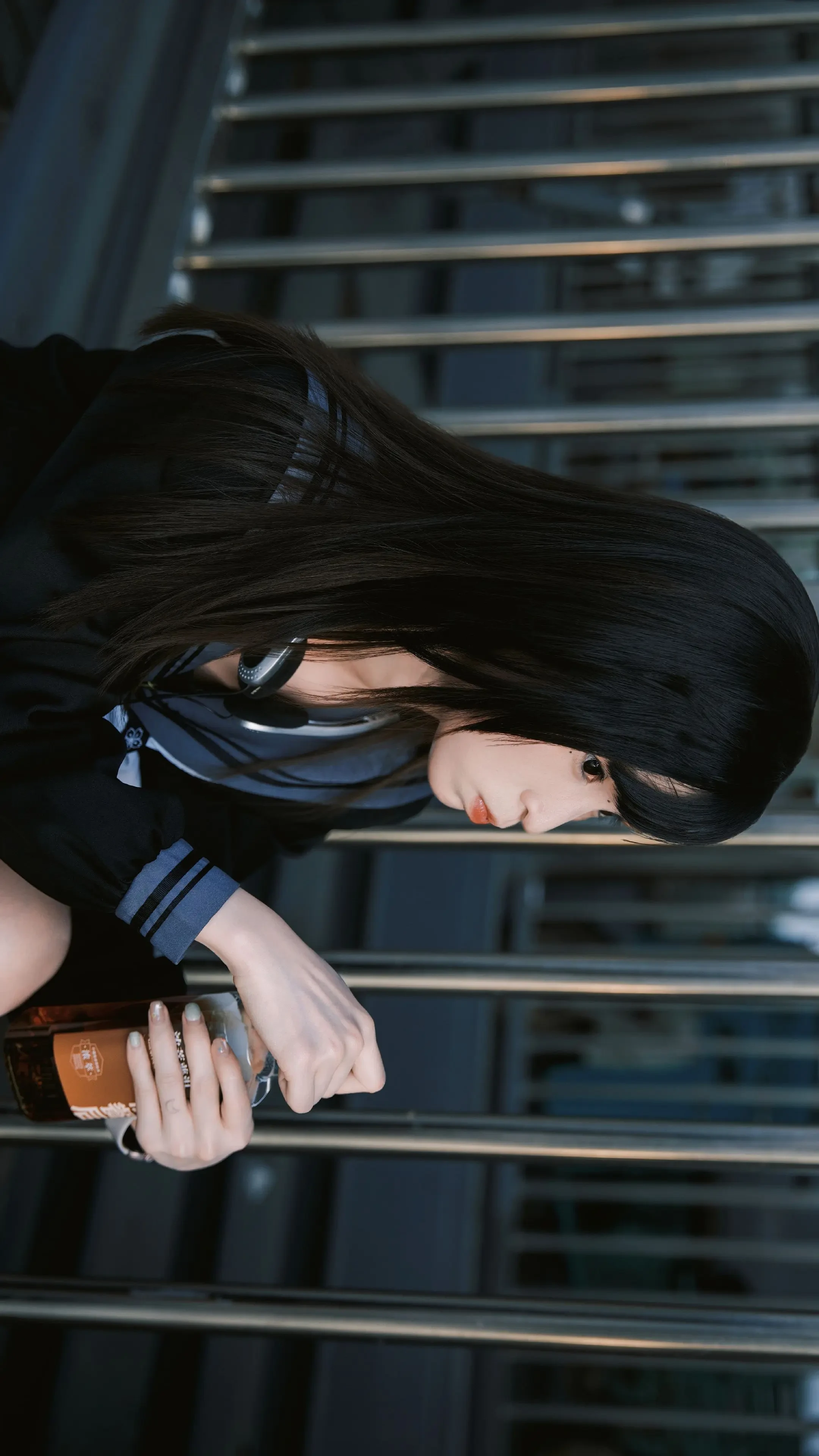 夕阳下的高架桥，黄昏与jk少女。新沂马陵